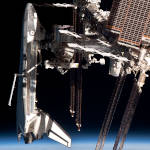 Space Shuttle Docked with International Space Station