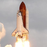 Space Shuttle Endeavour Lifting Off from Launch Pad