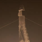 SpaceX Falcon 9 Rocket Lifting Off with Crew-1 Capsule at Night